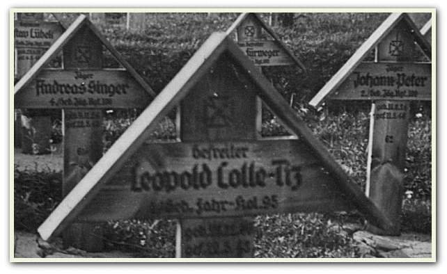 Cemetary with Jger grave markers behind